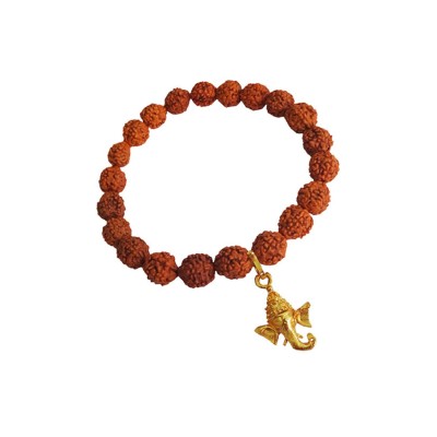 Ganesha Charm Rudraksha Bracelet For Men